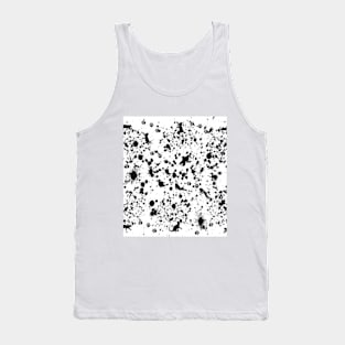 Black and White Paint Splat and Cat Pattern Tank Top